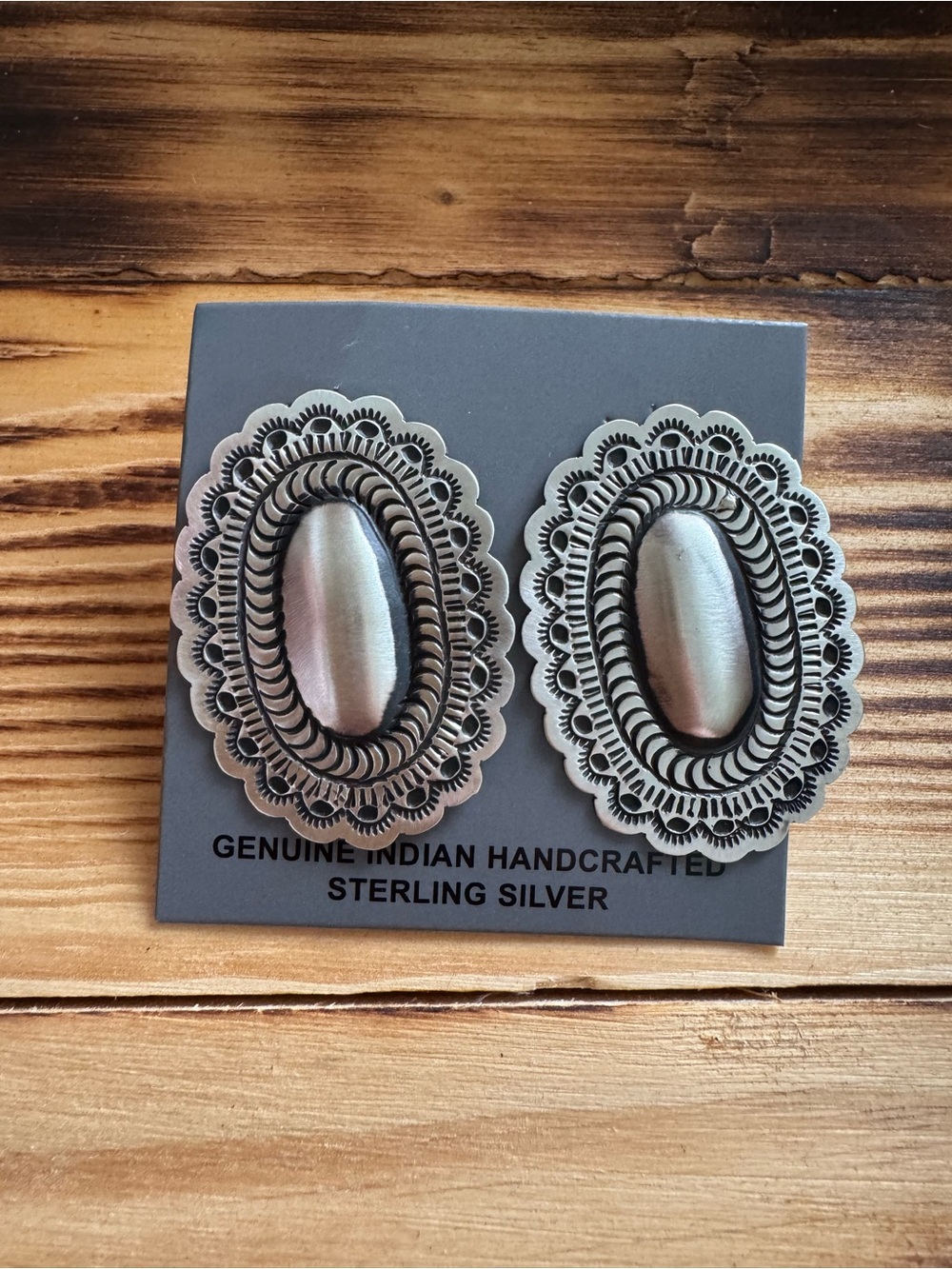 Leander Tahe Concho Stud Earrings